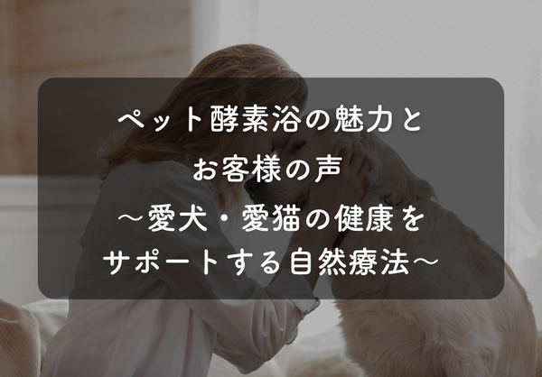 ペット酵素浴の魅力とお客様の声 〜愛犬・愛猫の健康をサポートする自然療法〜